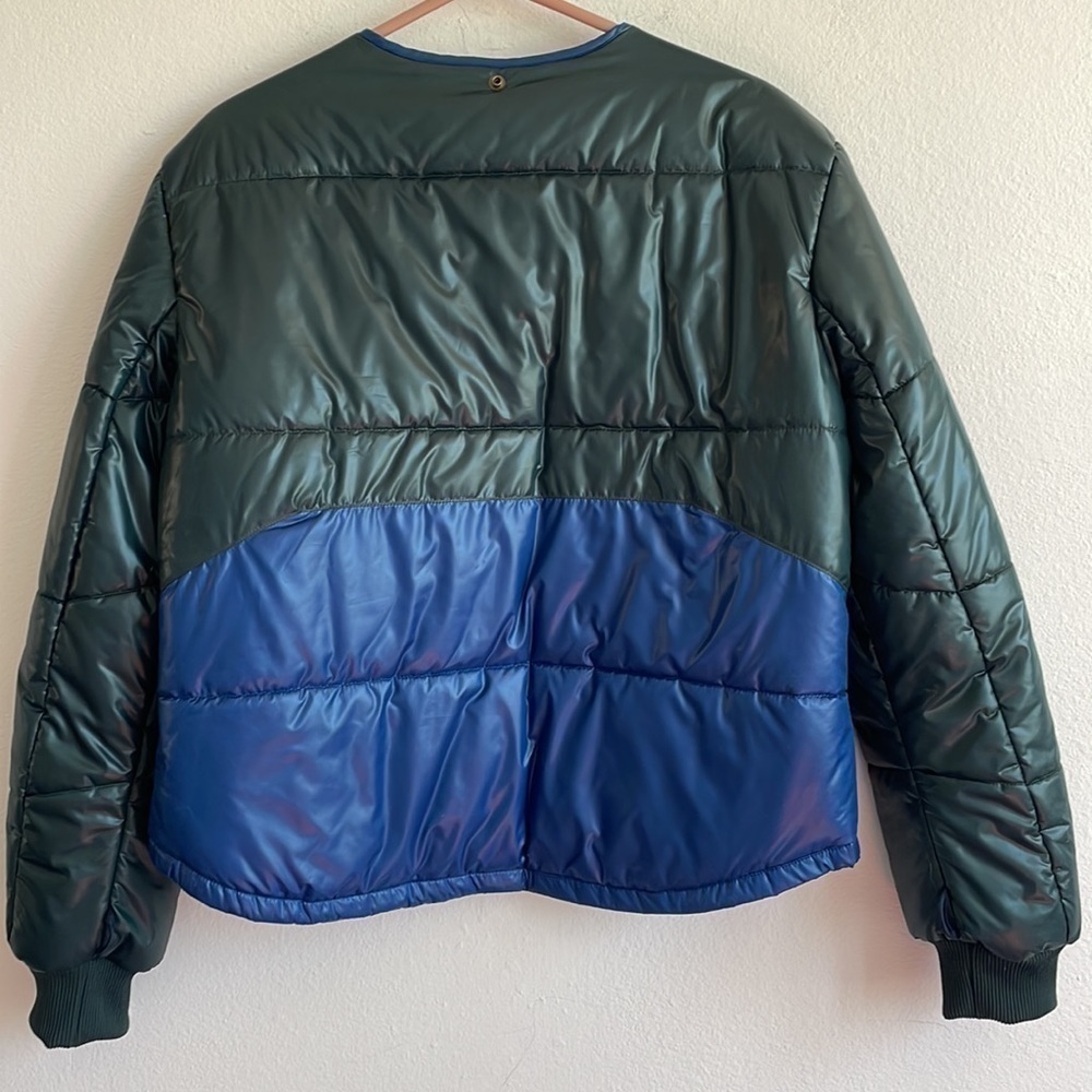 G-STAR RAW GREEN & BLUE PUFFER JACKET - Picture 3 of 5